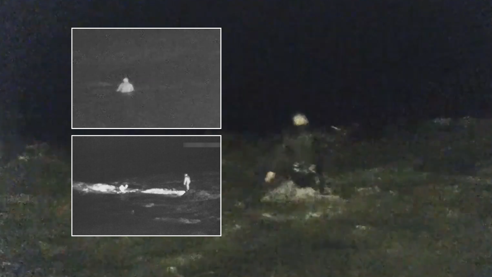 WATCH: Sex offender wades into sea to evade arrest as heroic police officers risk treacherous currents in pursuit