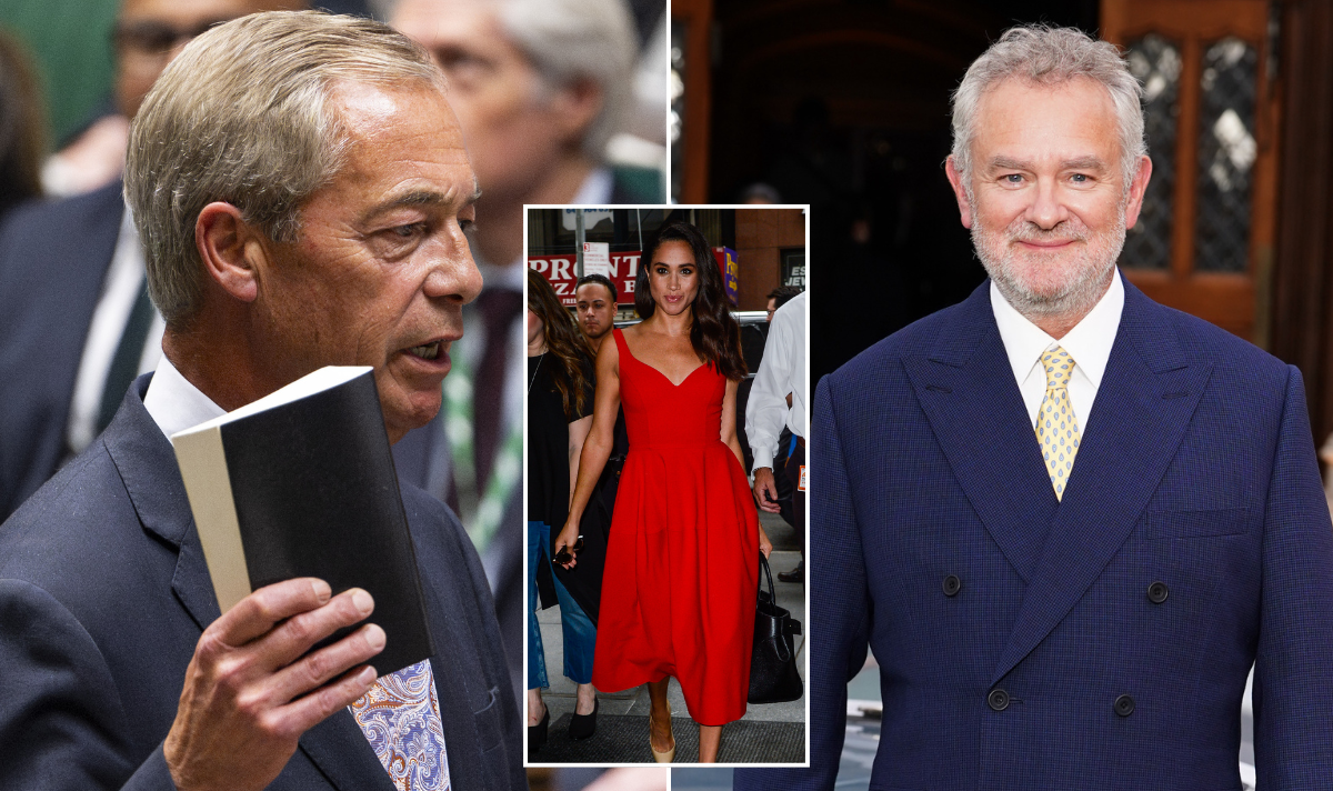 Hugh Bonneville calls Meghan Markle rumours ‘genius marketing’ before suggesting Nigel Farage