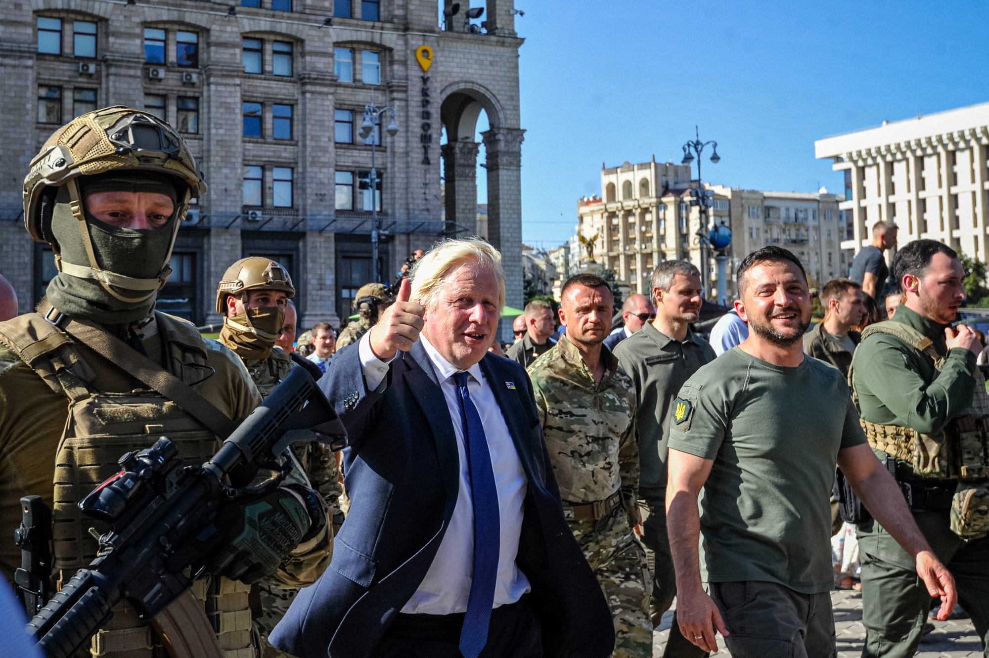 Boris Johnson unharmed after boarding train near Russian strikes on Ukrainian border