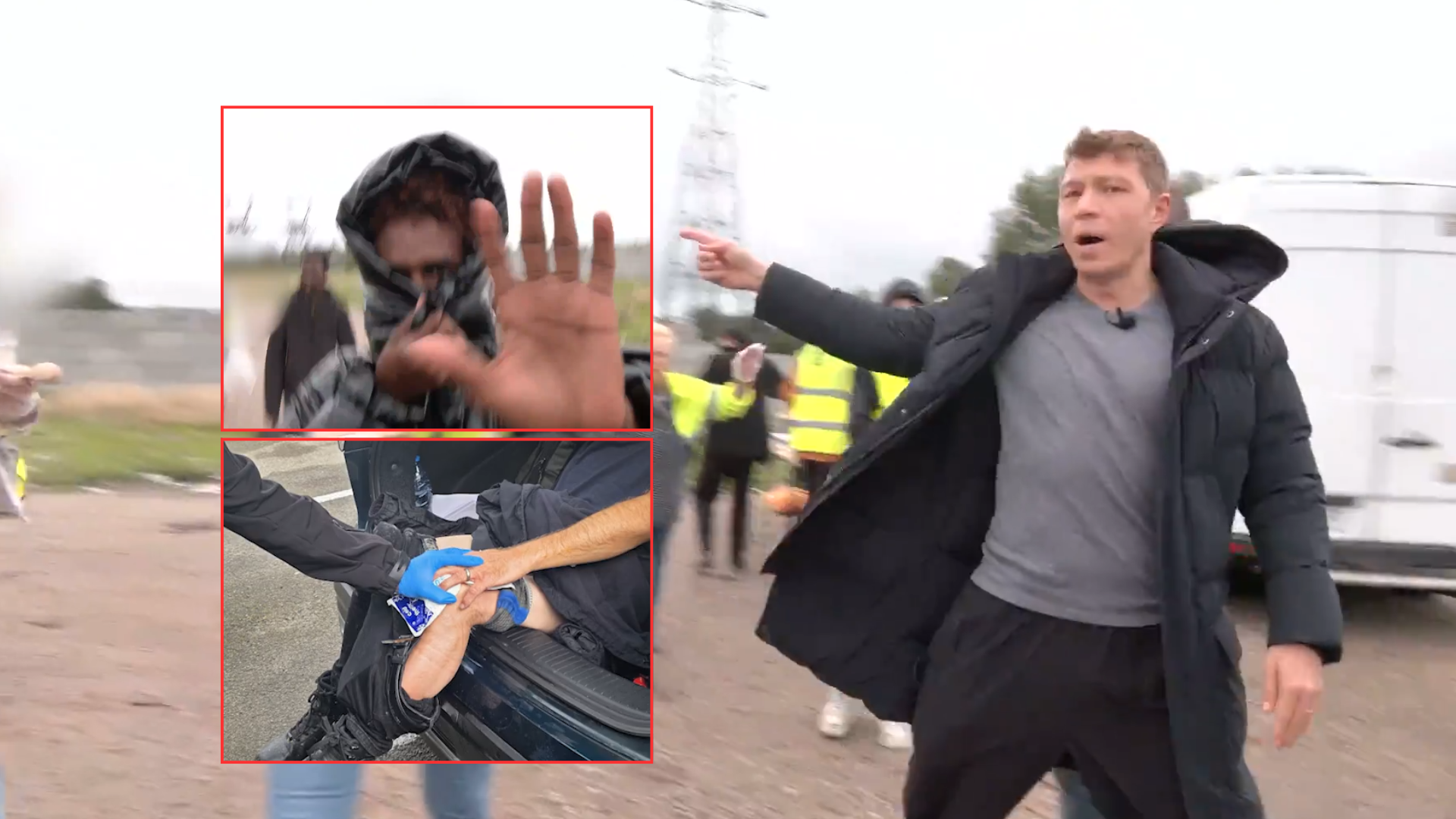 Patrick Christys attacked by migrants in terrifying Calais ambush as GB News crew forced to flee