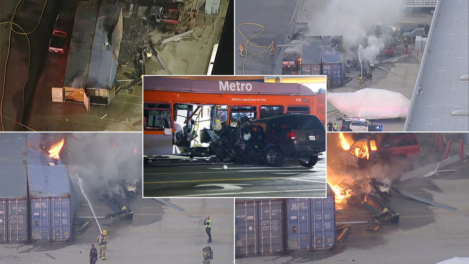 Woman arrested for murder over deadly LA bus crash which sparked chain reaction leading to TV helicopter catastrophe