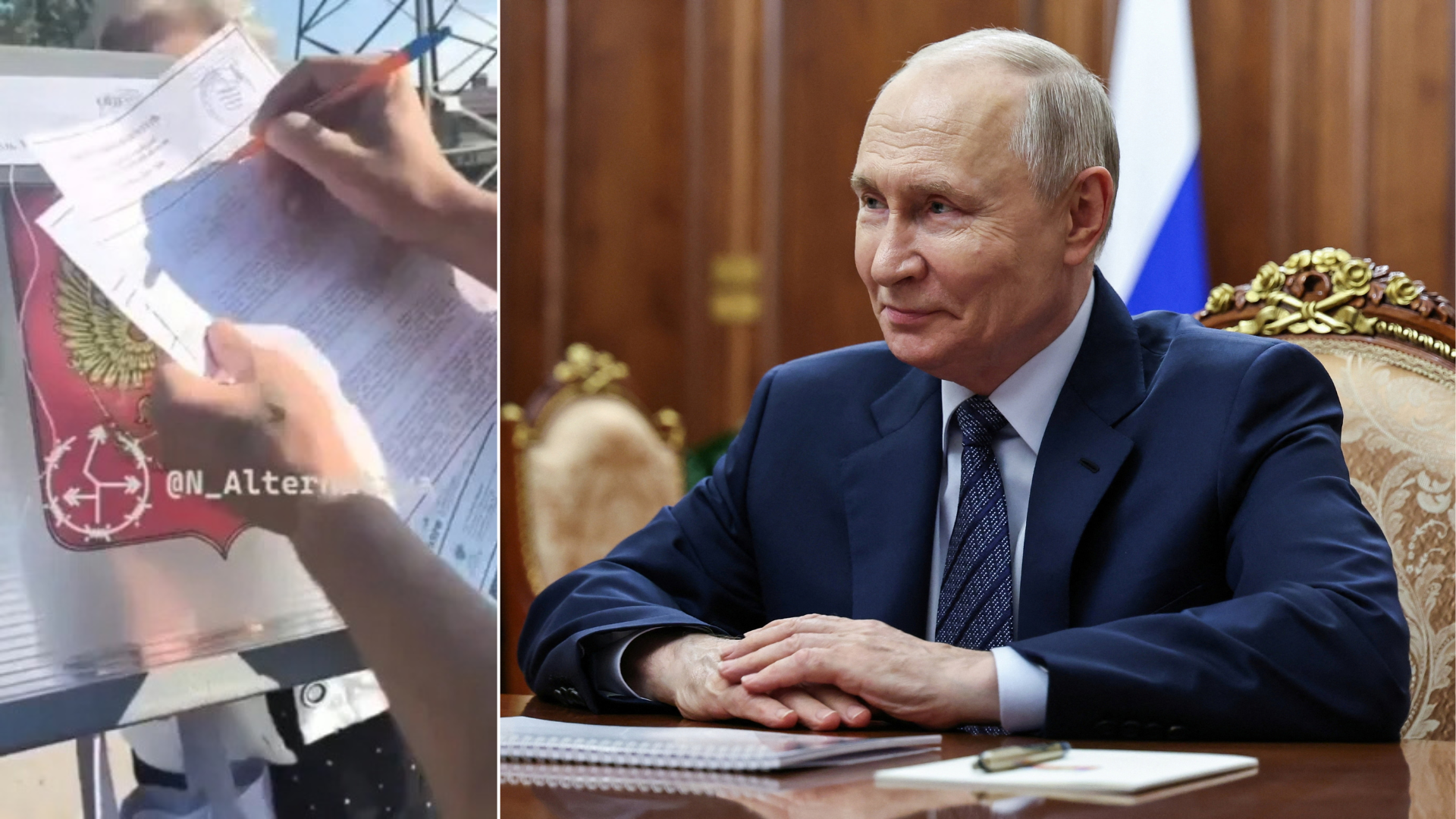 Russian man jailed for writing 'Putin is a d***head' on his ballot in sham election