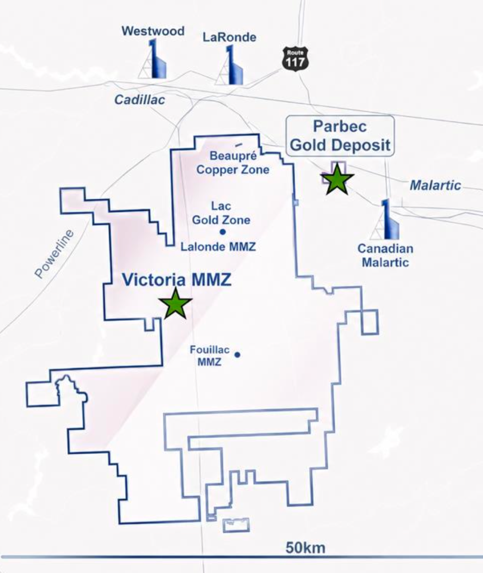 Renforth Resources' property and mineral deposit map