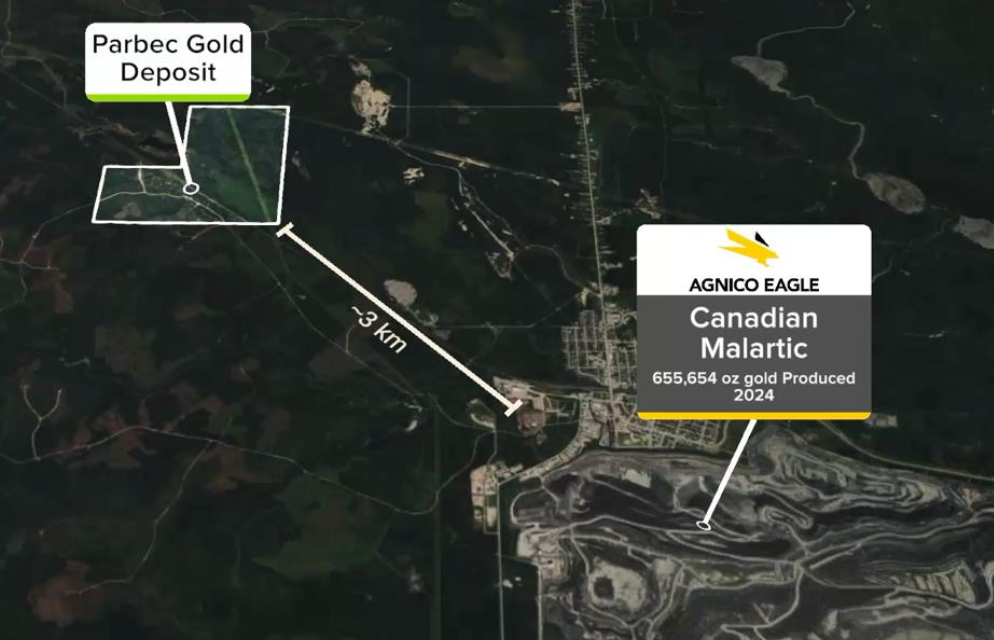 Satellite map of Renforth Resources' Parbec Gold Deposit
