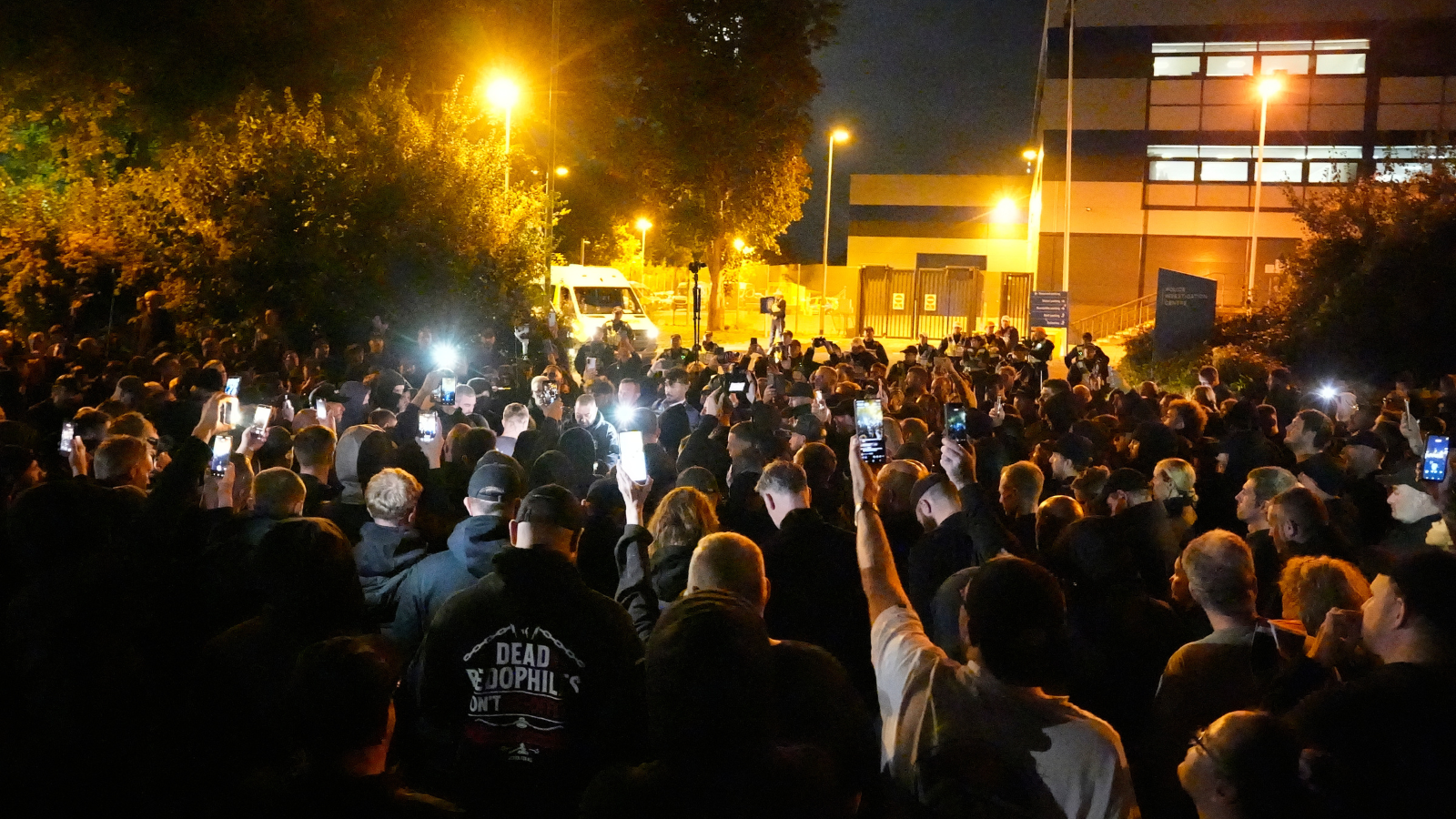 Around 400 protesters gather outside police station to object Danny Tommo's arrest