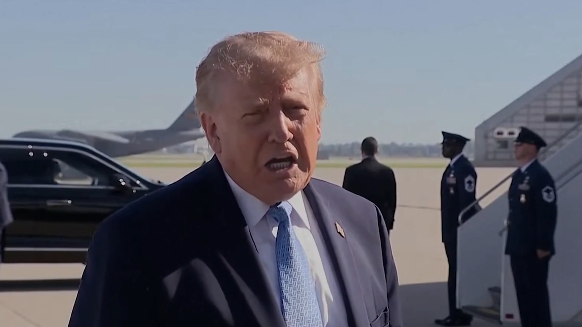 WATCH: Donald Trump reacts to 'fantastic' UK-US work after arrests over suspected bomb plot at RAF Fairfield
