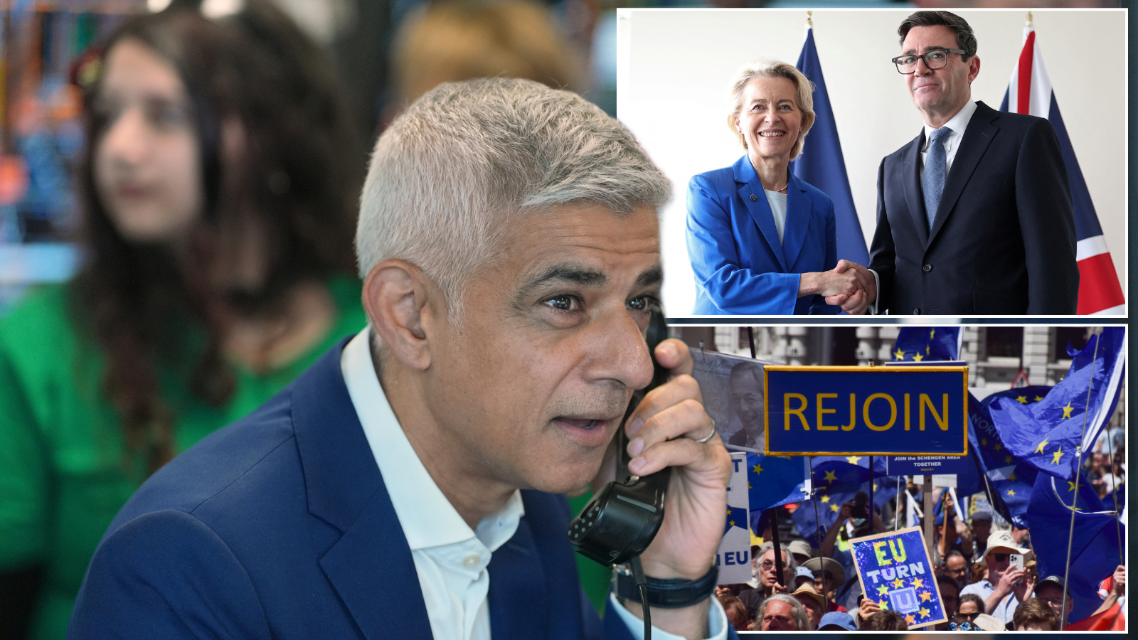 Sadiq Khan urges Andy Burnham to start work on rejoining EU 'now' as Labour's Brexit civil war continues