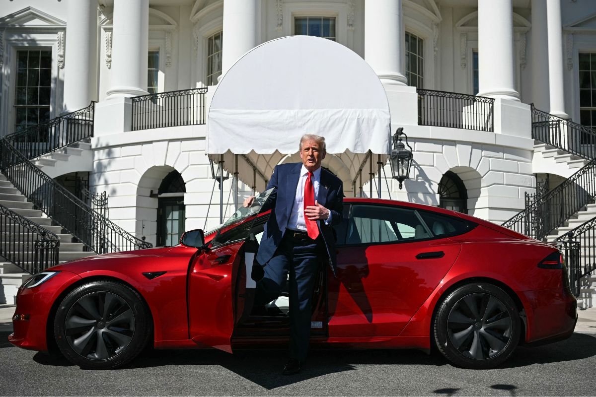 Donald Trump axes 'ridiculous' electric vehicle mandate and takes aim at 'sleepy' Joe Biden