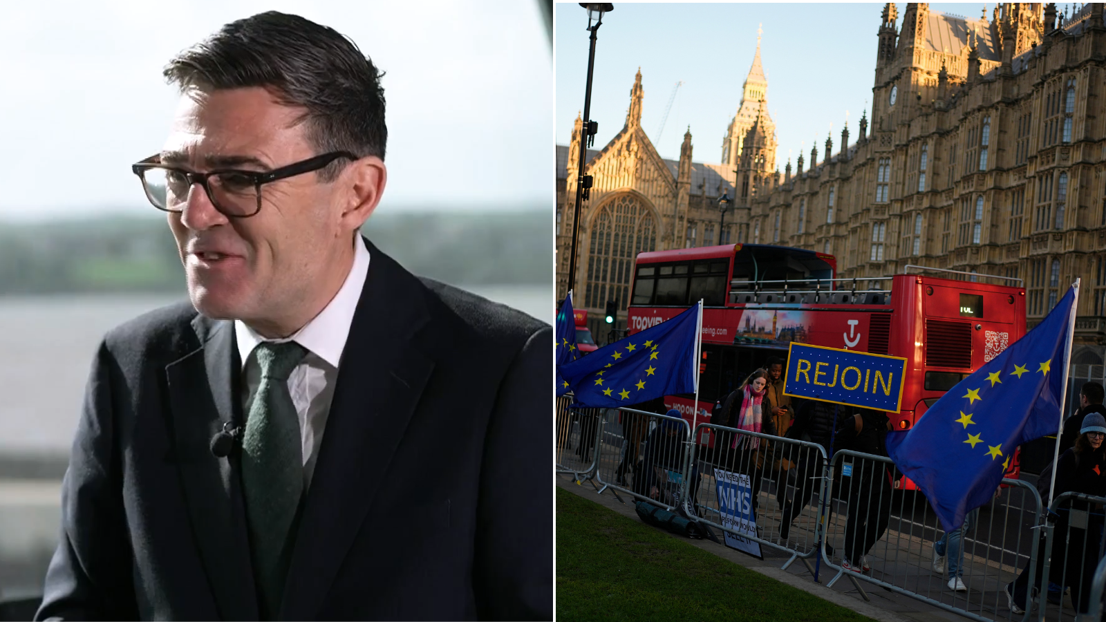 Andy Burnham tells GB News he is considering rejoining EU as PM makes major Brexit U-turn
