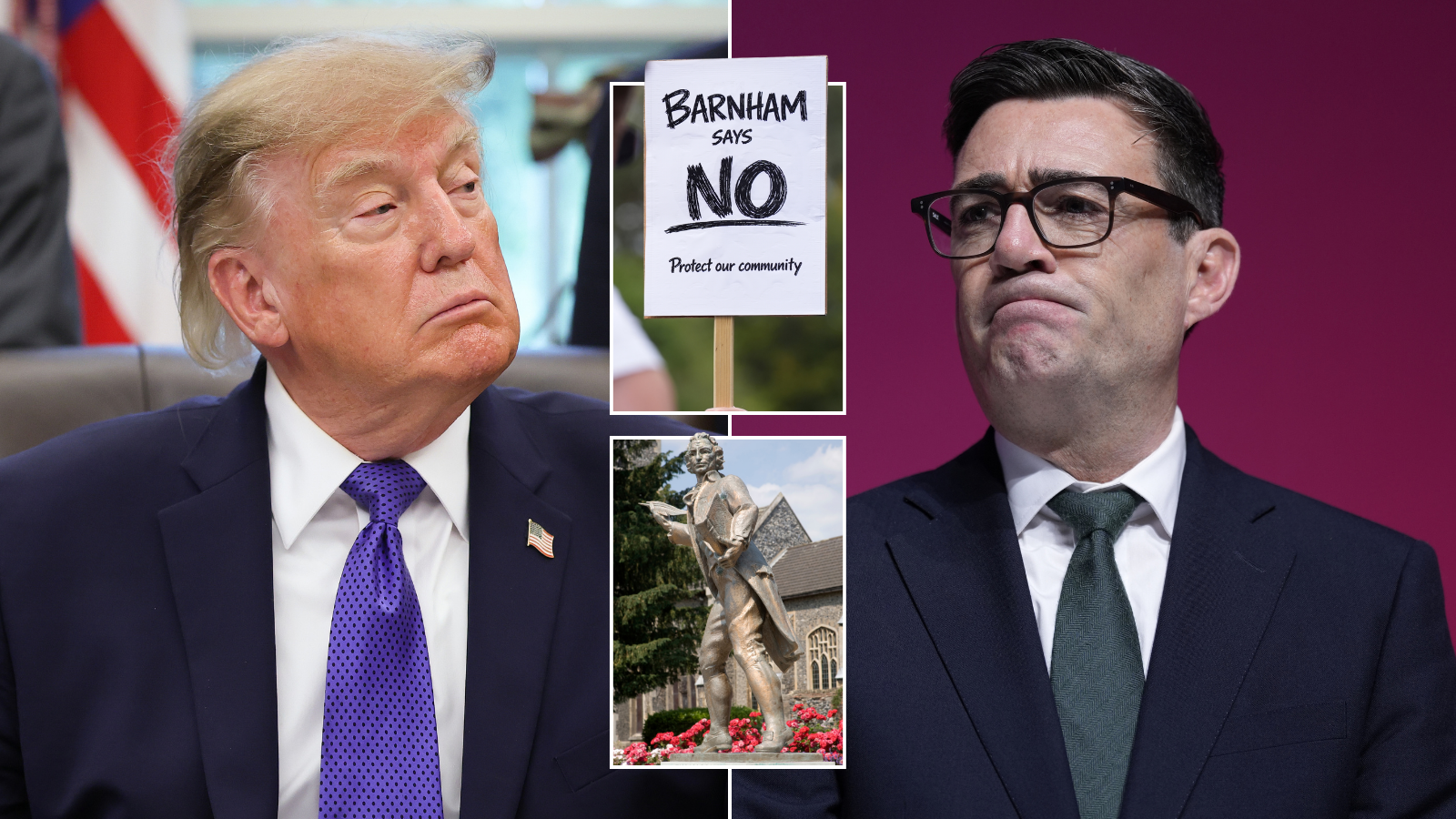 Donald Trump told to BLOCK Labour’s bid to house illegal migrants next door to Founding Father's birthplace