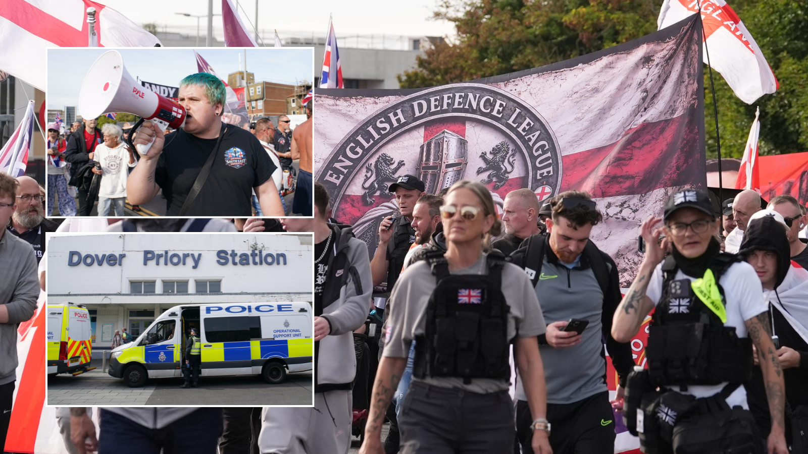 Anti-migrant protests held in Southampton and Dover