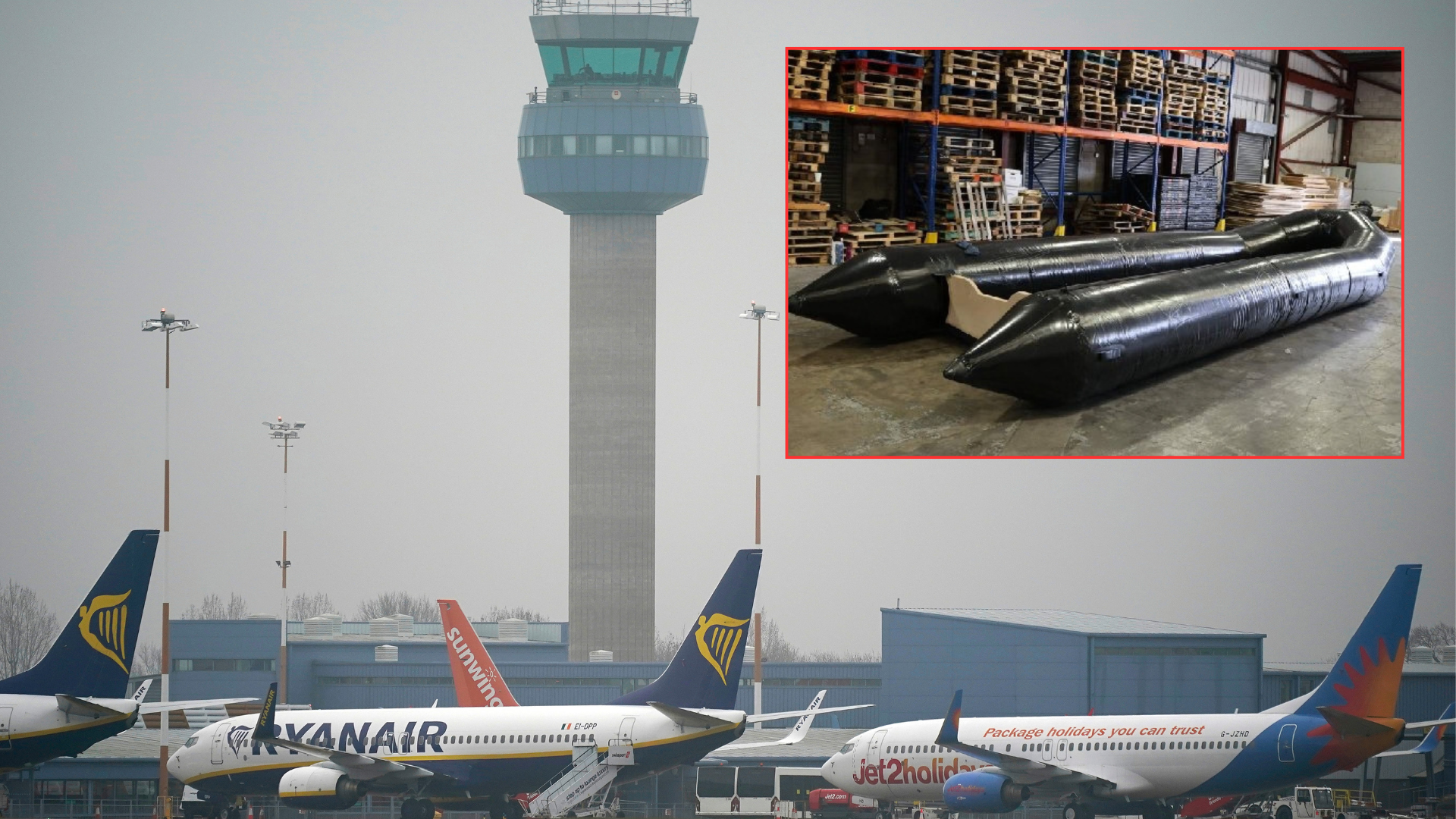 Migrant dinghies capable of smuggling 1,700 people seized at British airport