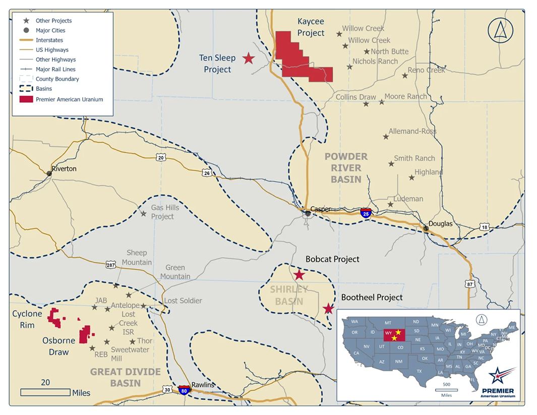 Premiere American Uranium key projects