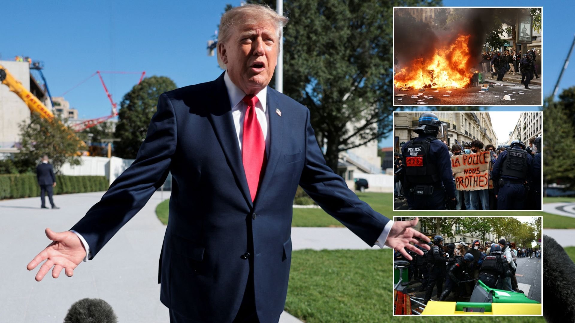 Donald Trump blames French school protests on 'out of control mass migration' and 'Islam taking over once great country'