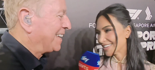Kim Kardashian supports Lewis Hamilton at Singapore Grand Prix