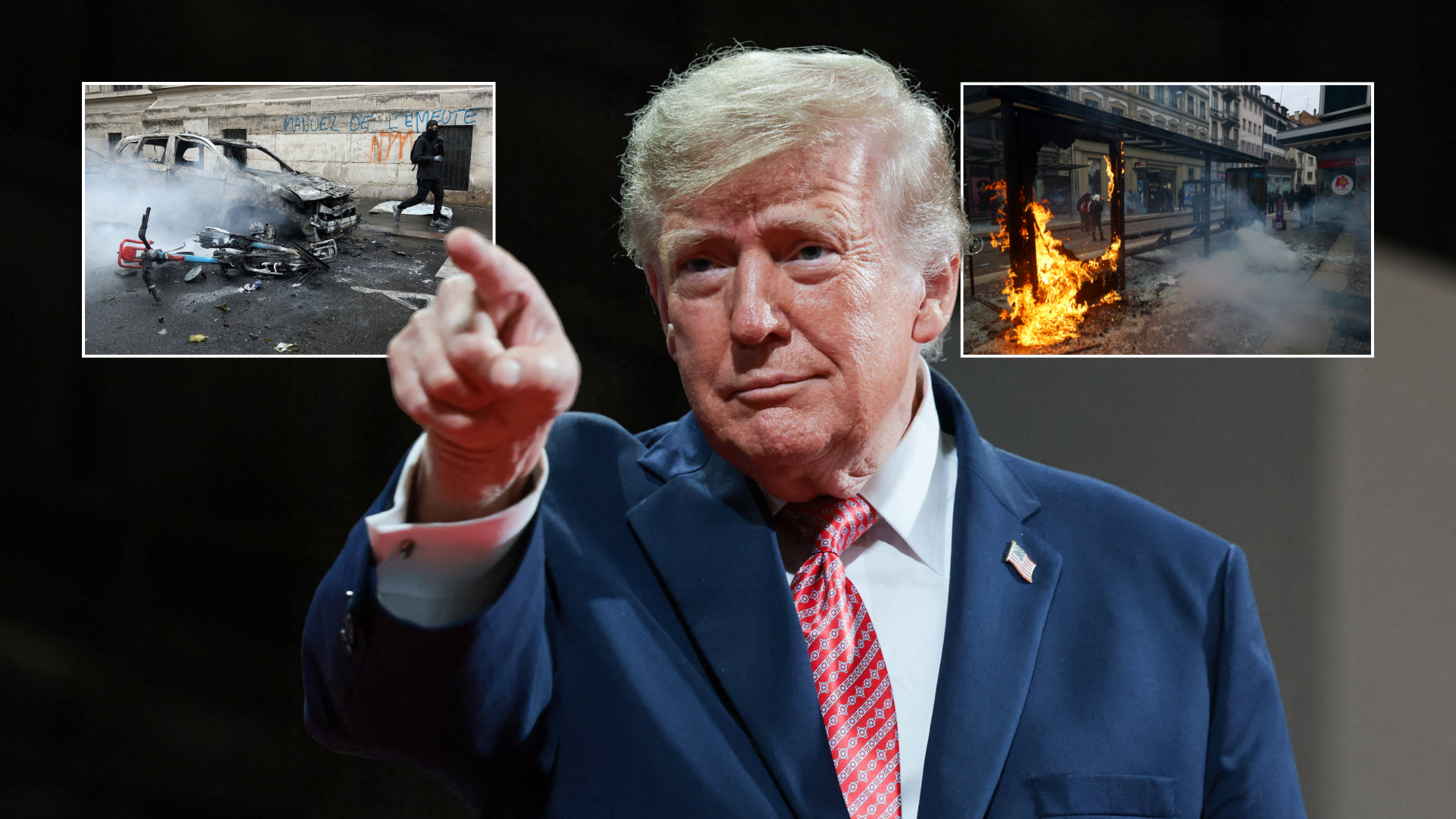 Donald Trump suggests 'leaving' Nato after he blames migrants who 'despise' France for chaos