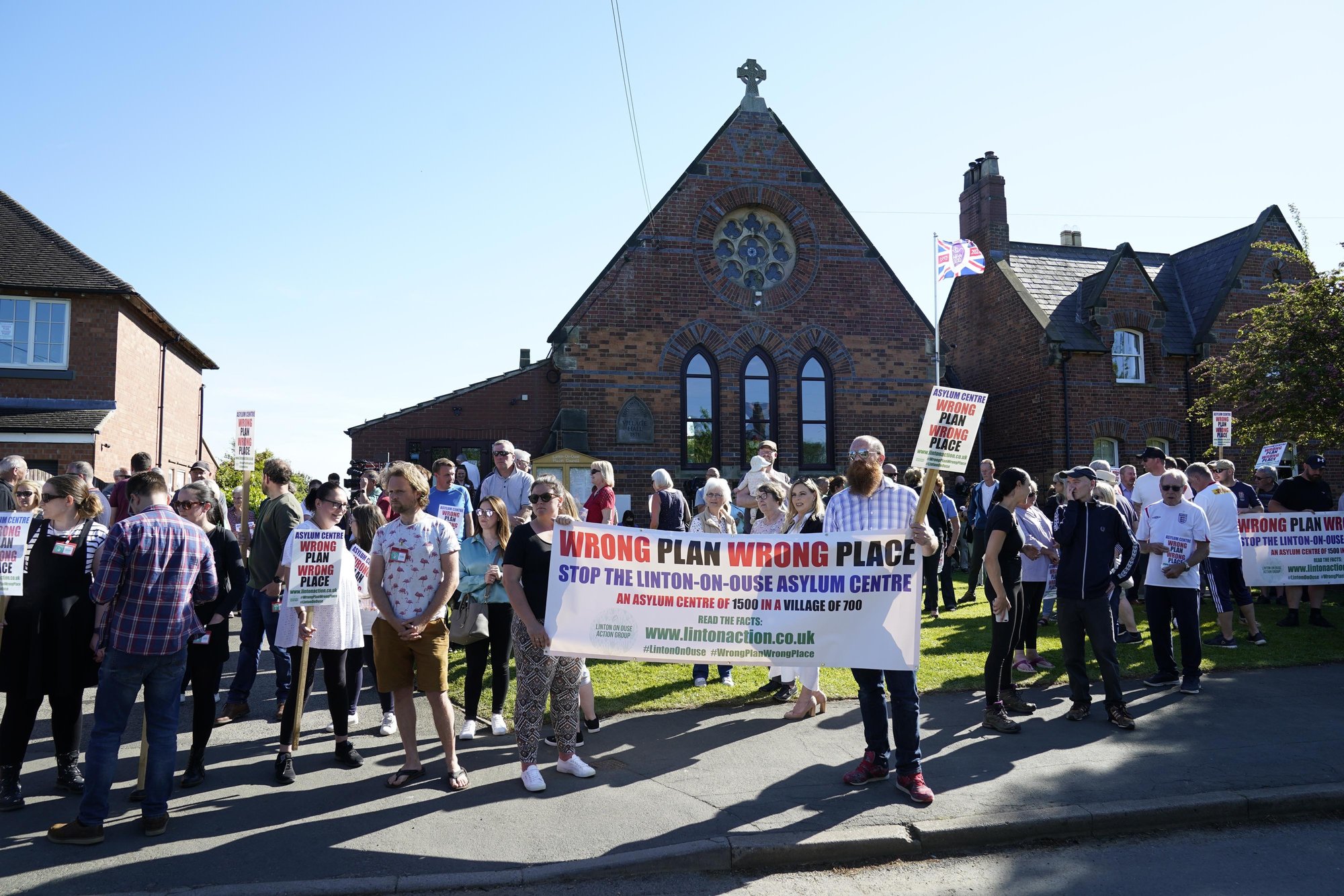 Residents rally against 'unworkable' plans to house 1,200 men in rural leafy village