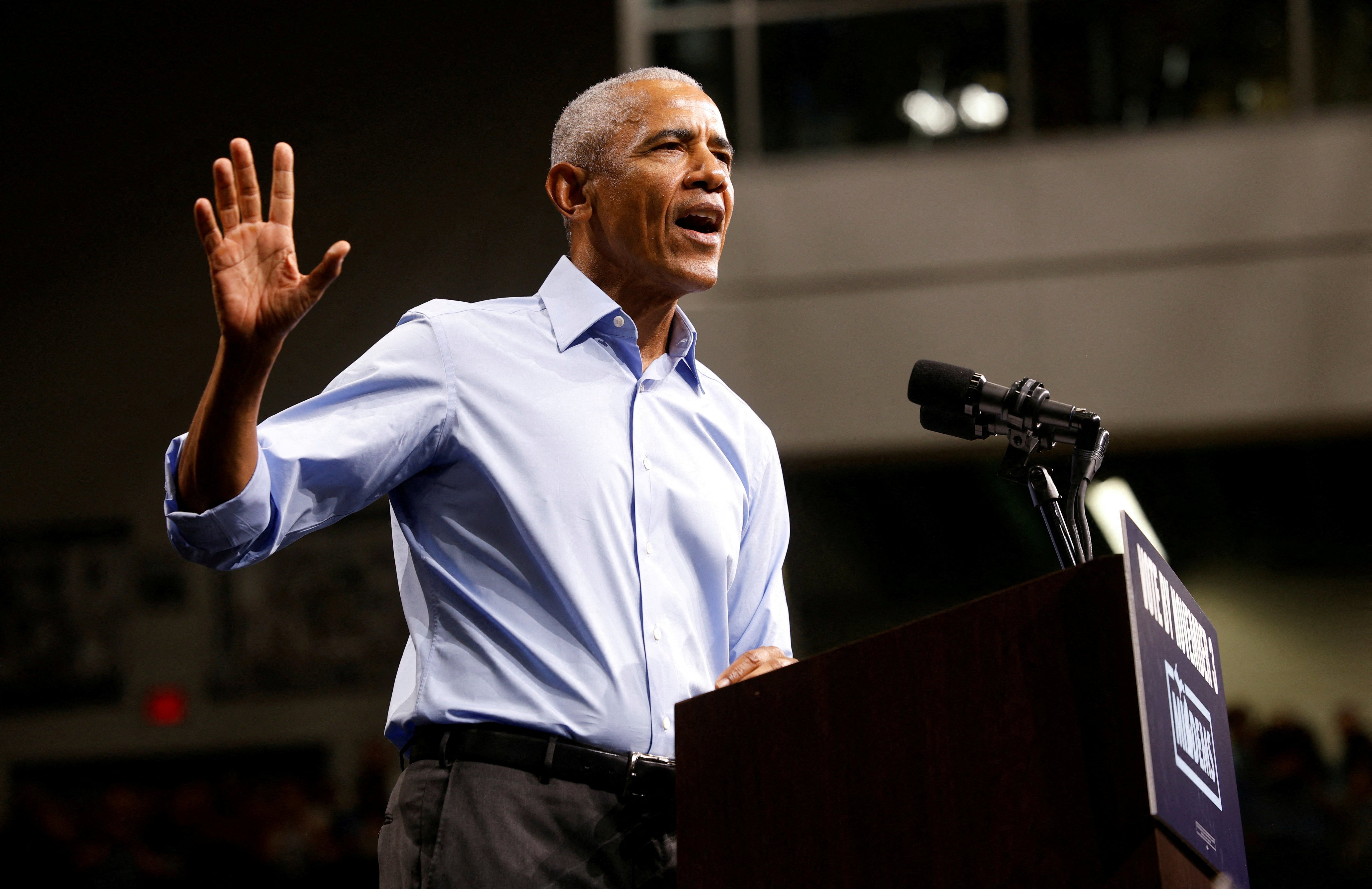 Barack Obama attacks Donald Trump over White House renovations at Ohio rally