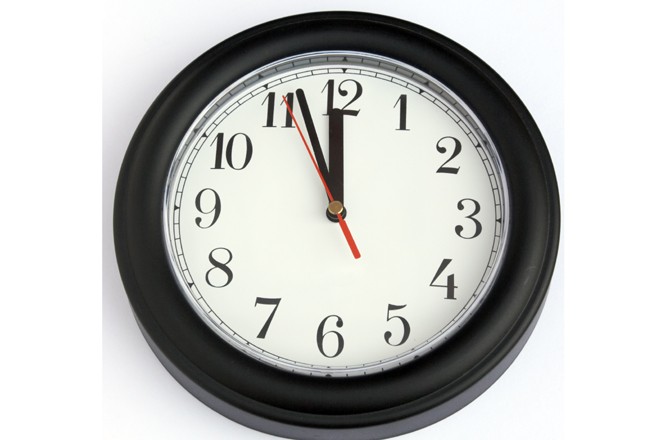 clock 3 minutes to midnight