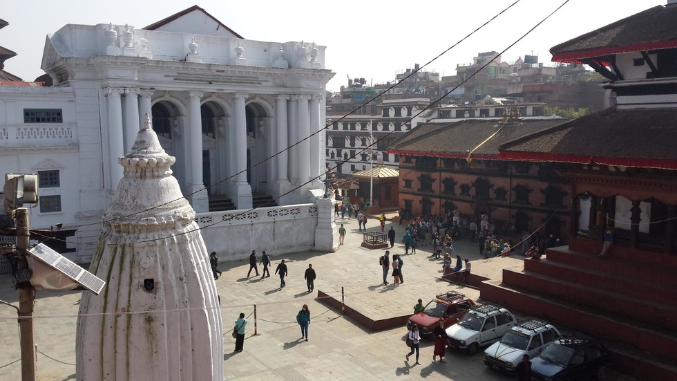 View of city buildings in Nepal