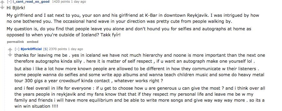 Read The Highlights From Björk S Amazing Reddit Ama Paper
