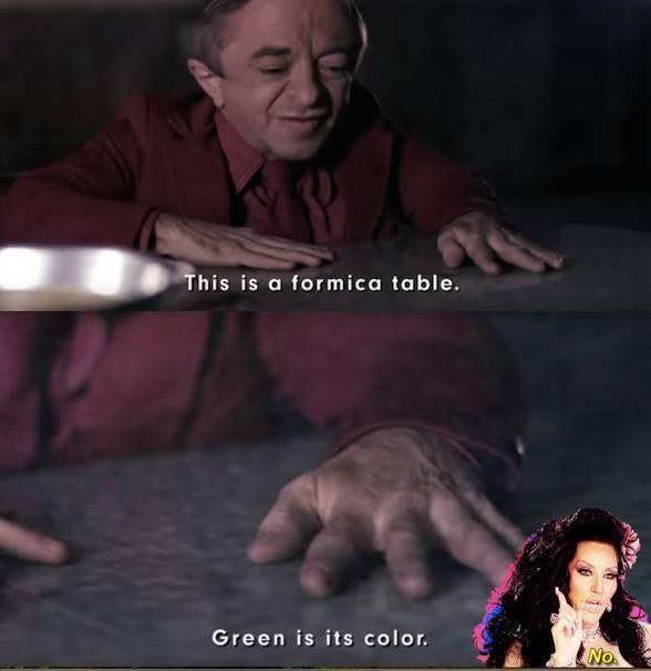 This Is A Formica Table Green Its Color Modern Coffee Tables Fire Werk With Me A Rupaul Twin Peaks Meme Account That Will