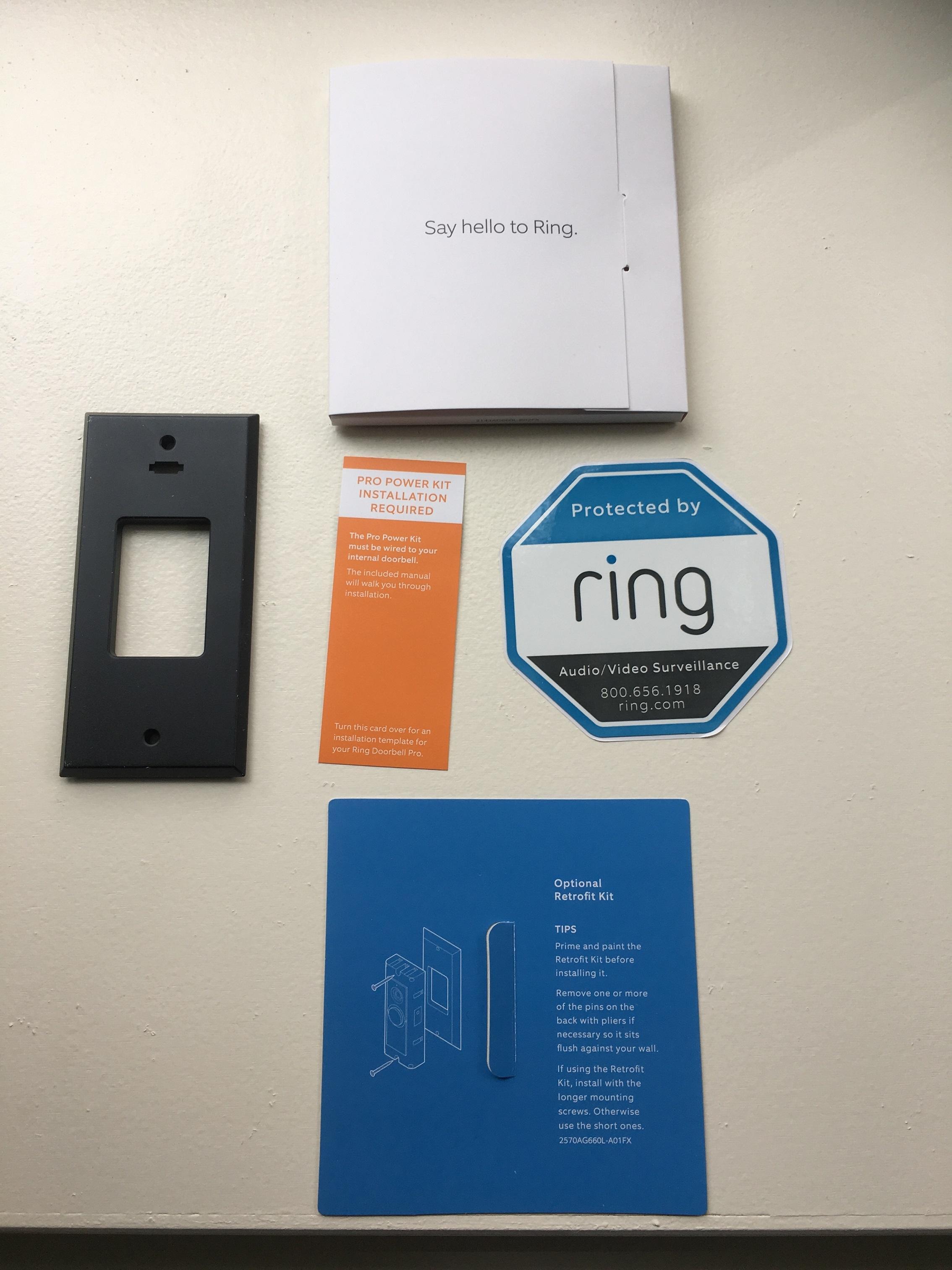 Ring Video Doorbell Pro Comes With Instructions & Retrofit Kit