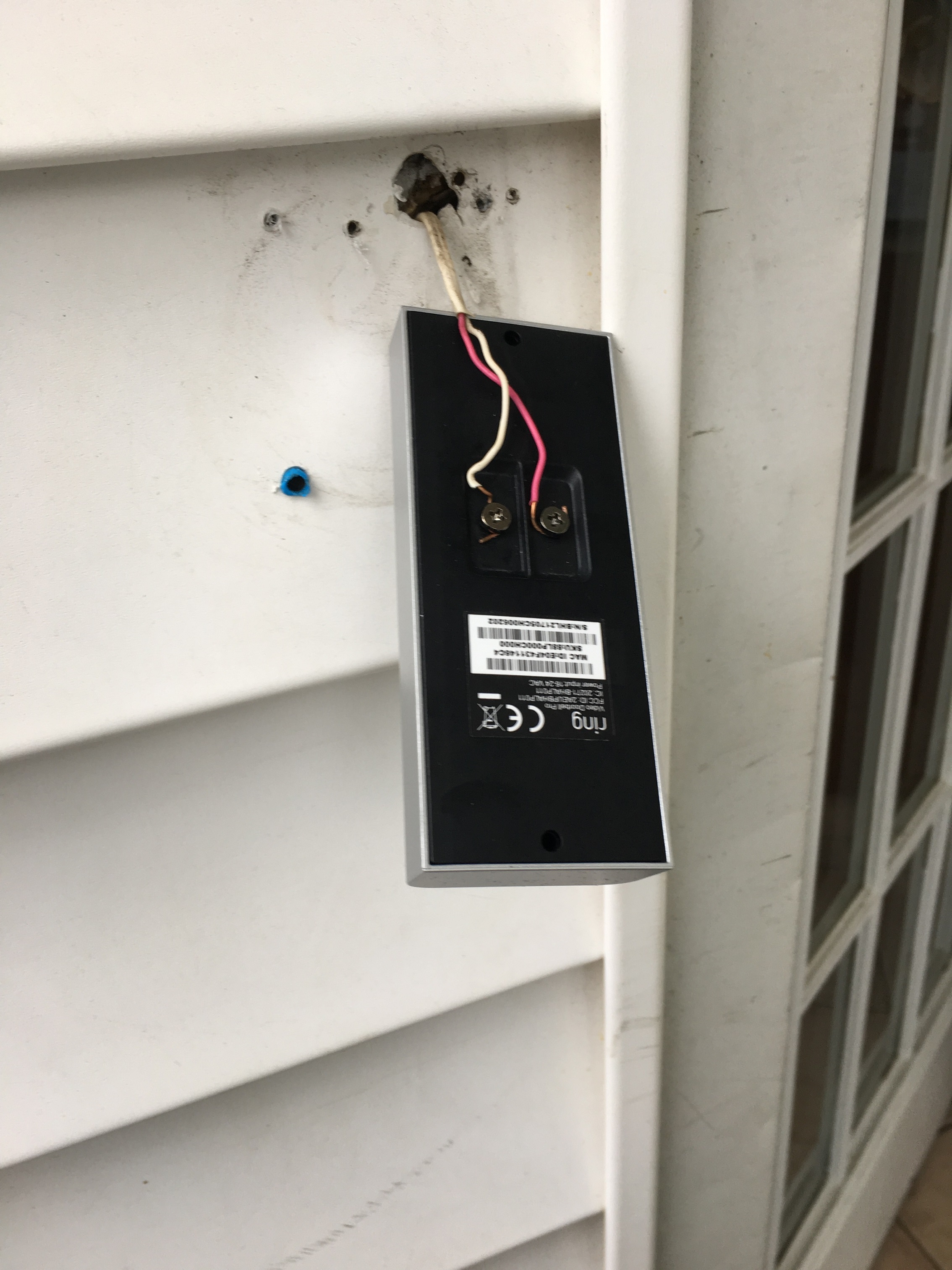 Help!! Was trying to reinforce my ring doorbell camera bracket to the wall.  Black cord came off, not even a clue where to connect it back to.. black  and red cords were
